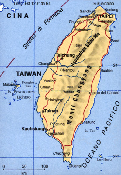 Cartina del Taiwan