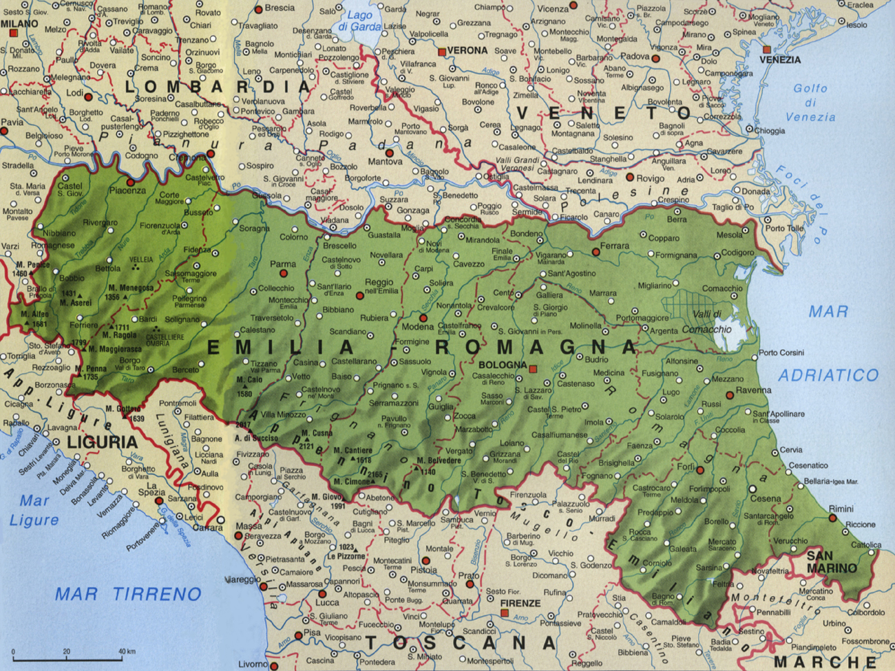 Geografia Italia Territorio Storia Economia dell'EmiliaRomagna