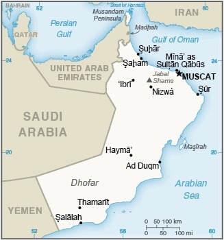 Cartina dell'Oman